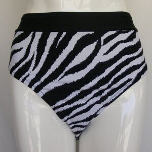 new CUPSHE Zebra Bikini Bottom, 2X, High Waist,  Black/White, Plus size
